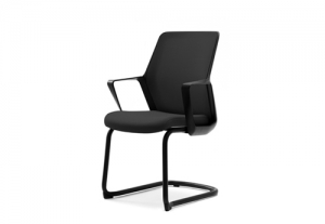Кресло офисное flo black конференц на полозьях