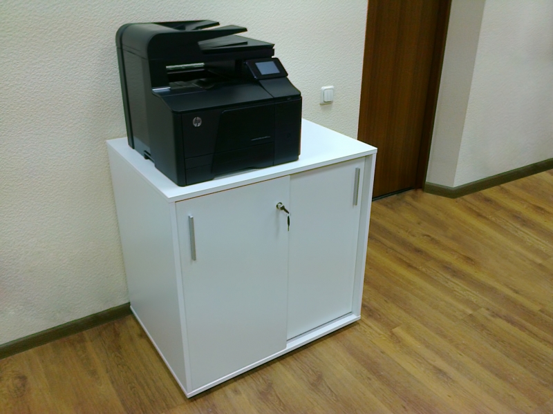 Тумба під принтер з розсувними дверима на 2 полиці 80х80х60 арт. Ur-222-1SL | Фото - 1
