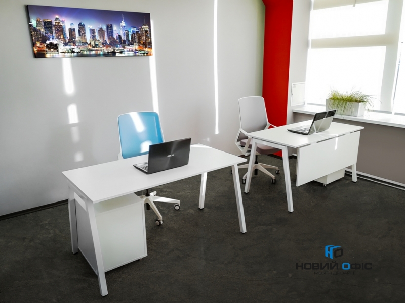 Стильный офисный стол в белом цвете 140х75х70rd-1470 | Фото - 5