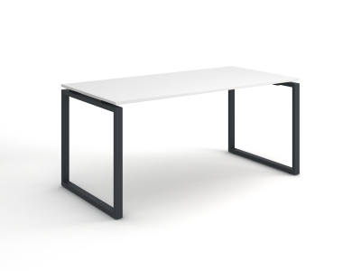 Стильний білий офісний стіл з чорними ніжками 140х75х70 kqd-1470 