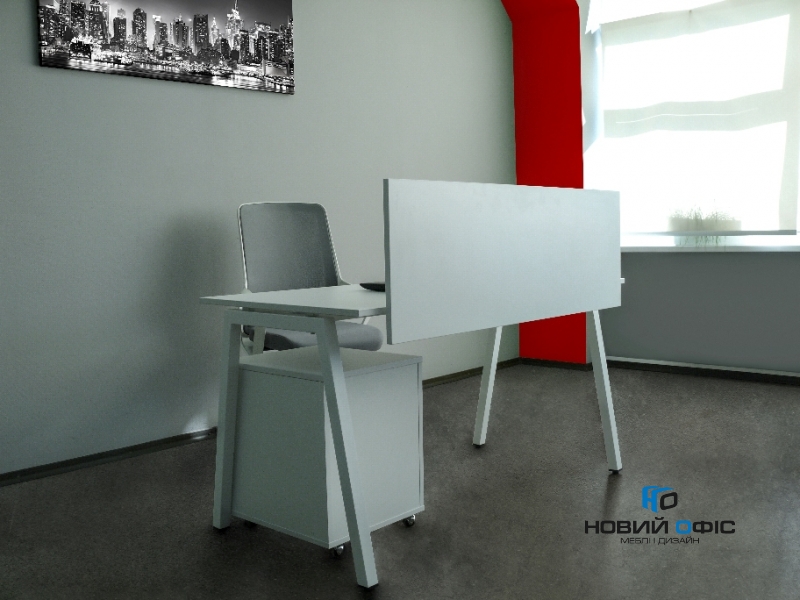 Стильный офисный стол в белом цвете 140х75х70rd-1470 | Фото - 8