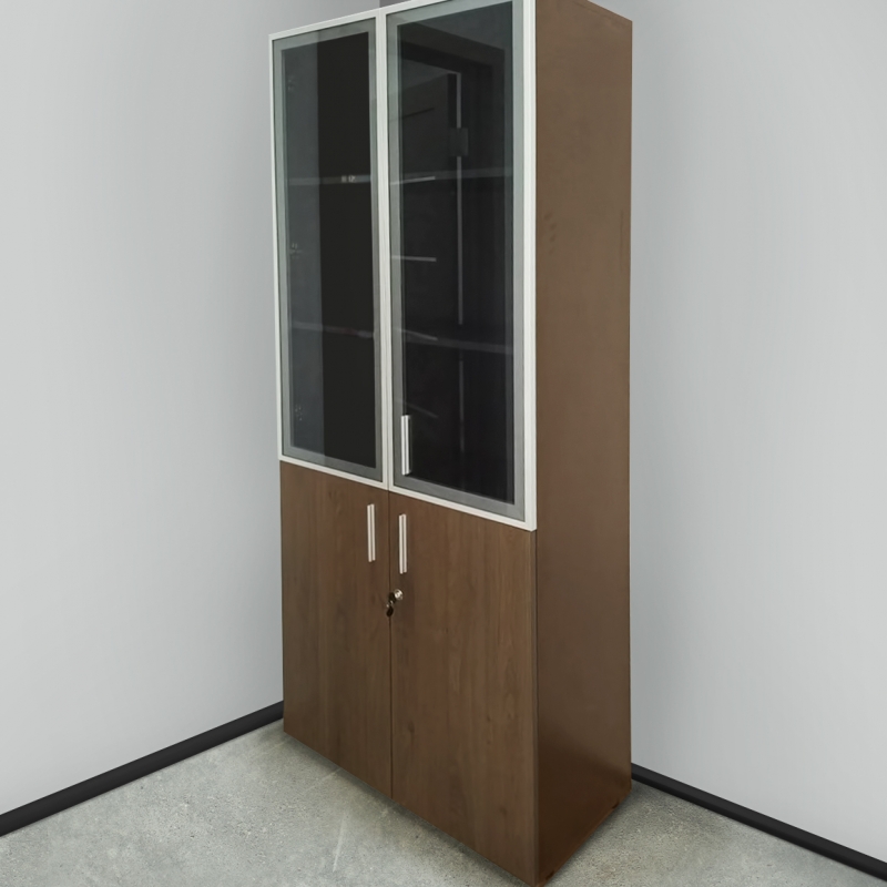 Шафа для документів офісна на 5 полиць (дсп і скляні фасади)  80х193х42 арт. Ur-2523g | Фото - 1