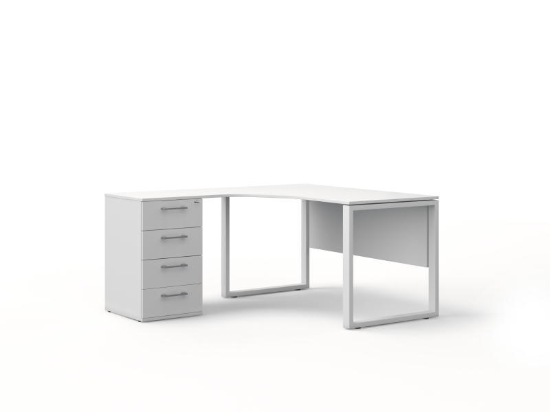 кутовий офісний стіл 140х75х157/70 тумбовий  kqd-14157-L/R | Фото - 4