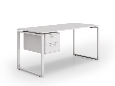 Стіл комп'ютерний прямий з тумбою140хH75х70 на металевих ніжках kqd-1470С