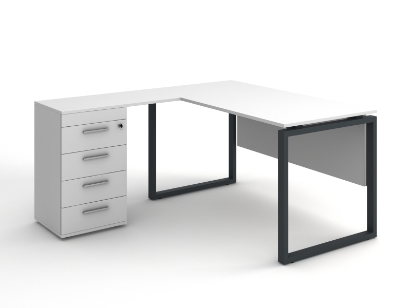 кутовий офісний стіл тумбовий 140х75х150/70x40 kqd-14156 L/R | Фото - 3