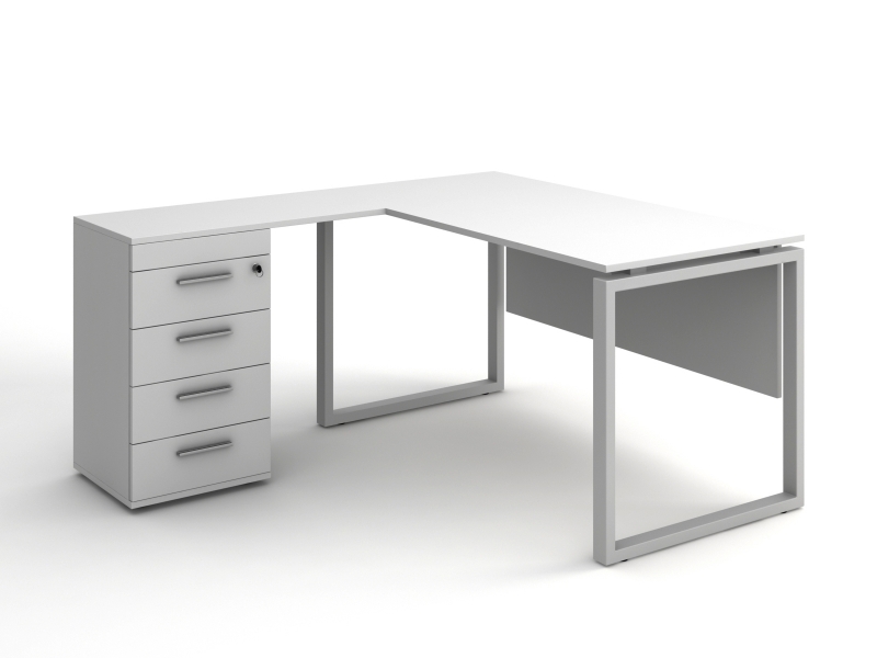 кутовий офісний стіл тумбовий 140х75х150/70x40 kqd-14156 L/R | Фото - 2