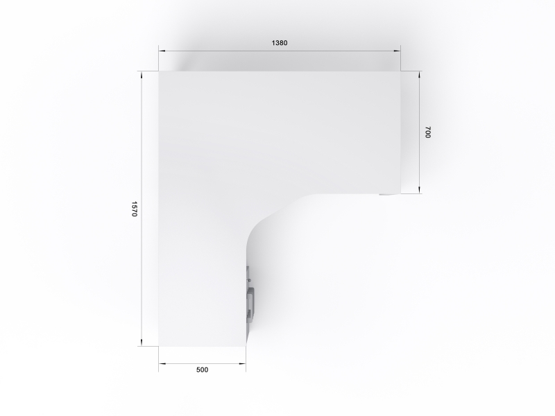 кутовий офісний стіл 140х75х157/70 тумбовий  kqd-14157-L/R | Фото - 6