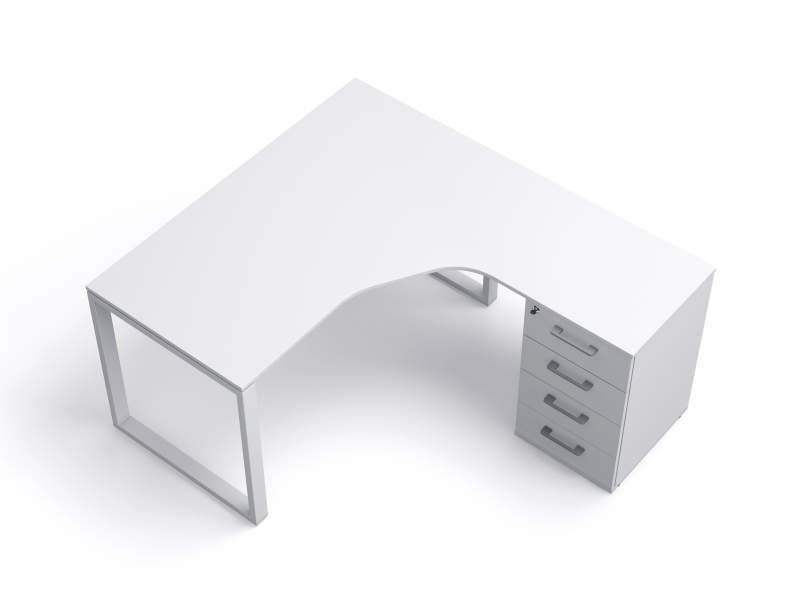 кутовий офісний стіл 140х75х157/70 тумбовий  kqd-14157-L/R | Фото - 1