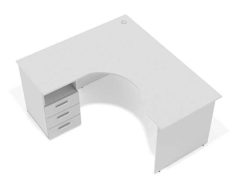 кутовий офісний стіл тумбовий 160х75х140/74 sd-16147L | Фото - 0