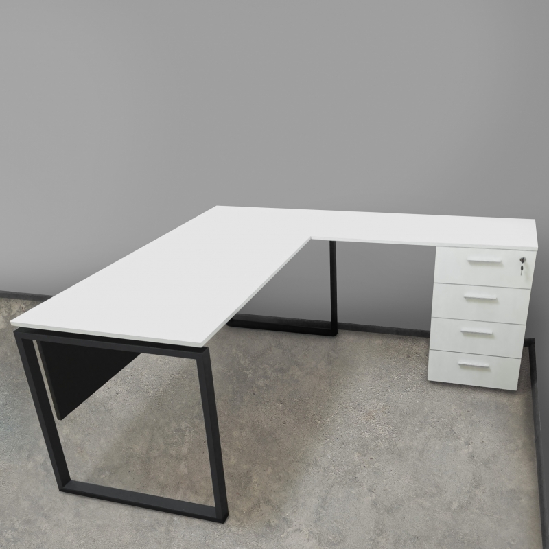 кутовий офісний стіл тумбовий 140х75х150/70x40 kqd-14156 L/R | Фото - 6