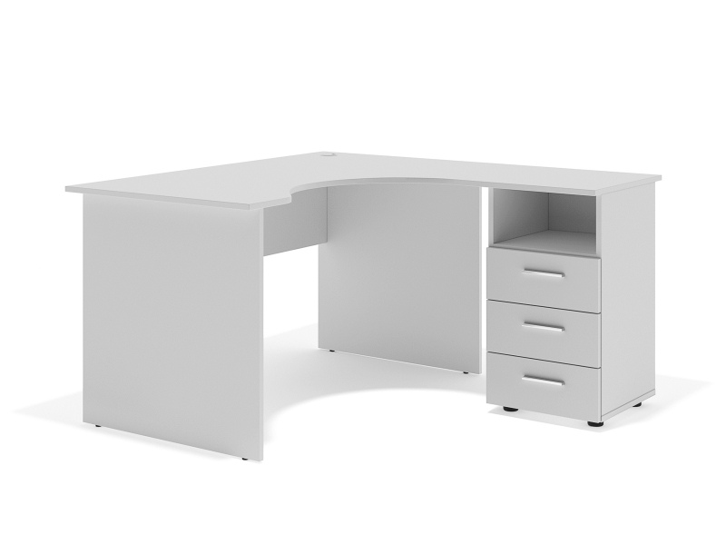 кутовий офісний стіл тумбовий 135х75х130/70x40 sd-13157R | Фото - 1