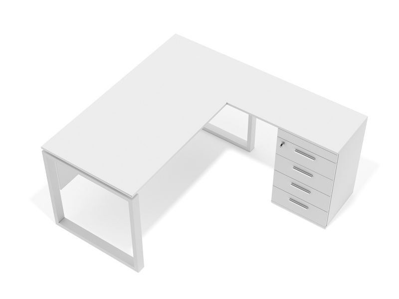 кутовий офісний стіл тумбовий 140х75х150/70x40 kqd-14156 L/R | Фото - 1