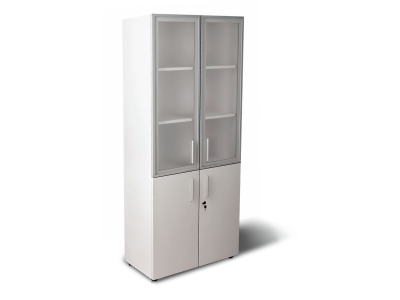 Шафа для документів офісна на 5 полиць (дсп і скляні фасади)  80х193х42 арт. Ur-2523g