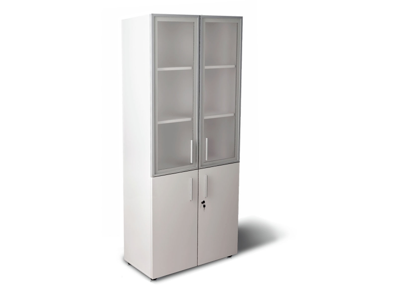 Шафа для документів офісна на 5 полиць (дсп і скляні фасади)  80х193х42 арт. Ur-2523g | Фото - 0